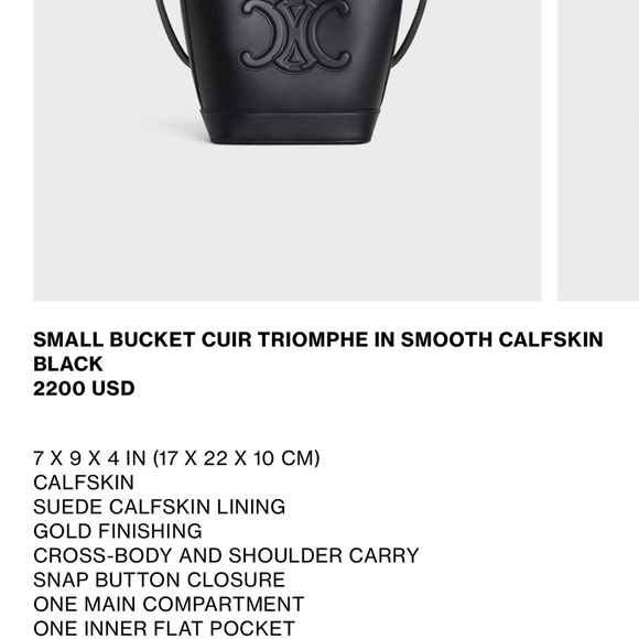 Celine Small Bucket Bag Black - Picture 5 of 8